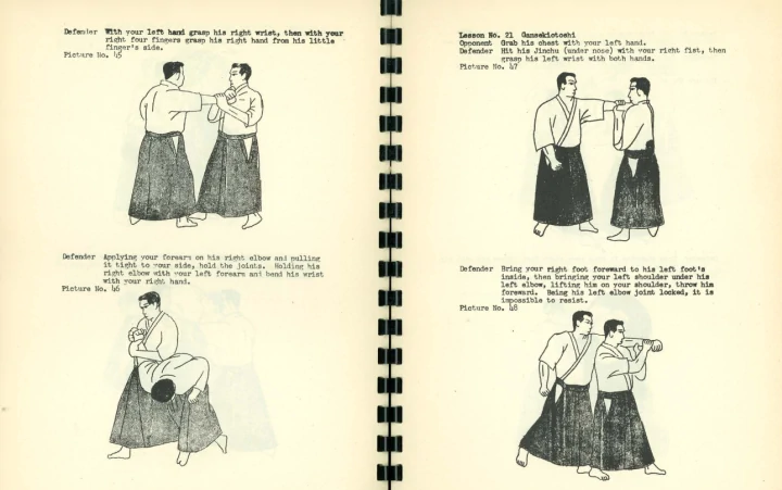 obrázok - ilustrácia z knihy Jushinsai Sato - The secret teaching of self-defense: jujutsu of yamato school
