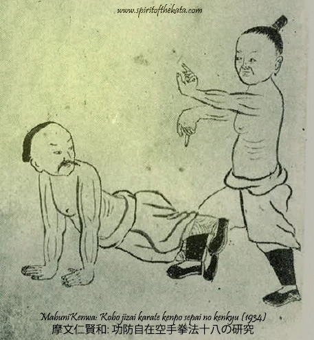 obrázok - karate kata Unsu (Unshu) bunkai v Bubishi