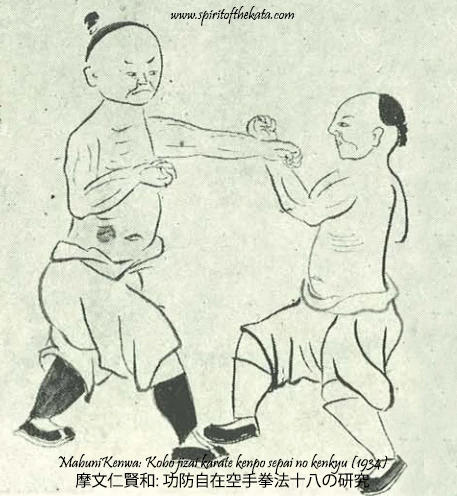 obrázok - karate kata Bassai bunkai v Bubishi